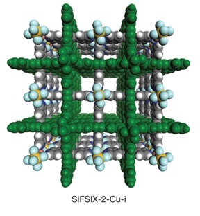 Selectivity of Gases in an MOF